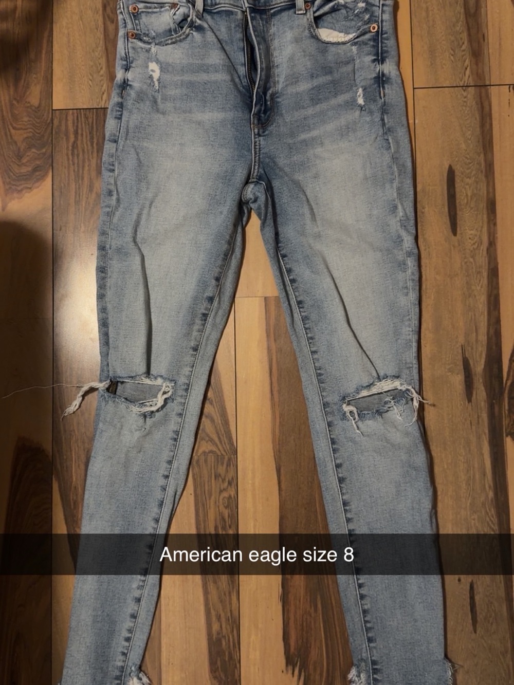 American Eagle Outfitters Light Blue Ripped Skinny Jeans
